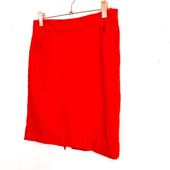 J. Crew Dresses & Skirts - J.CREW bright red pencil skirt w/pockets & slit